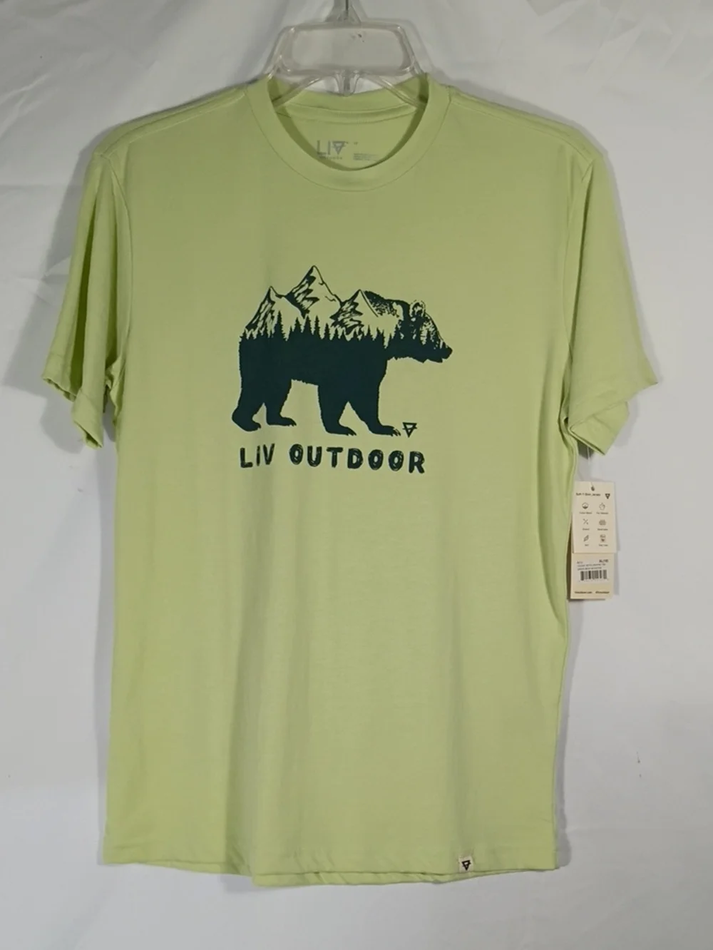 NWT Liv Outdoor Boys Bear Graphic Tee - Light Green Size XL/18